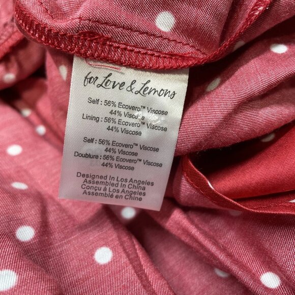 For Love & Lemons Women’s Willa Ditsy Dot Mini Dress – Red – Size M - Picture 8 of 11